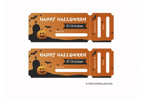 Free Halloween Ticket Templates to Design and Customize for .